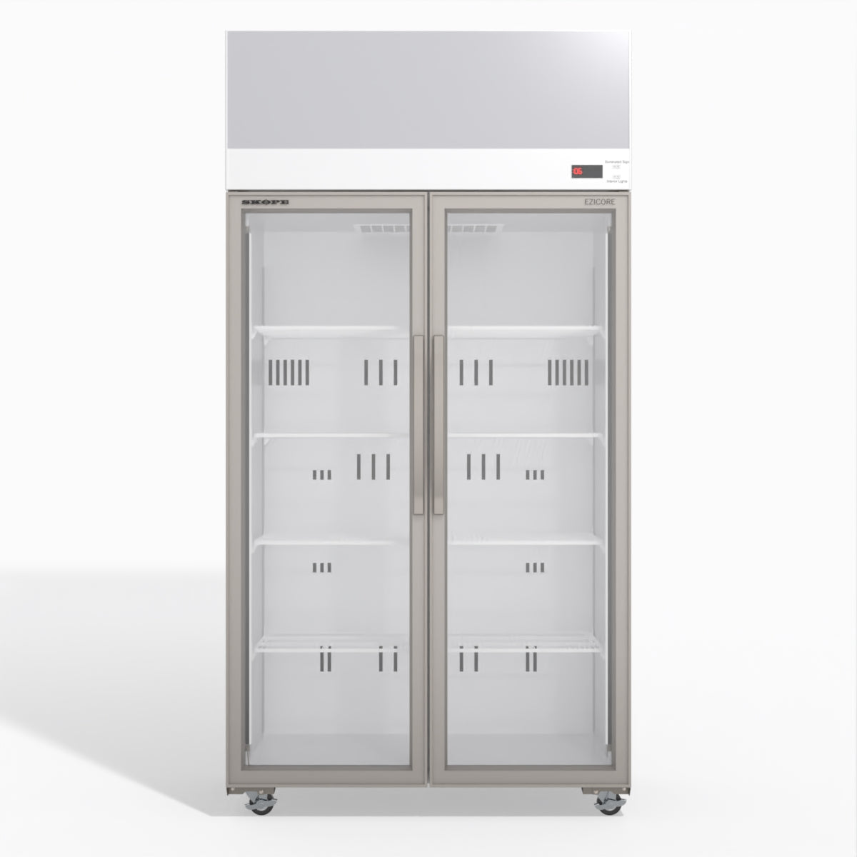 Skope TCE1000N 2 Glass Door Display or Storage Fridge with EZICORE 896L - TCE1000N
