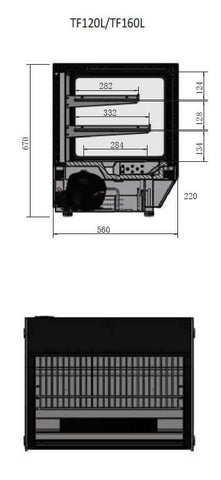 Countertop Display Fridges Square 700mm | Atosa | TF120L