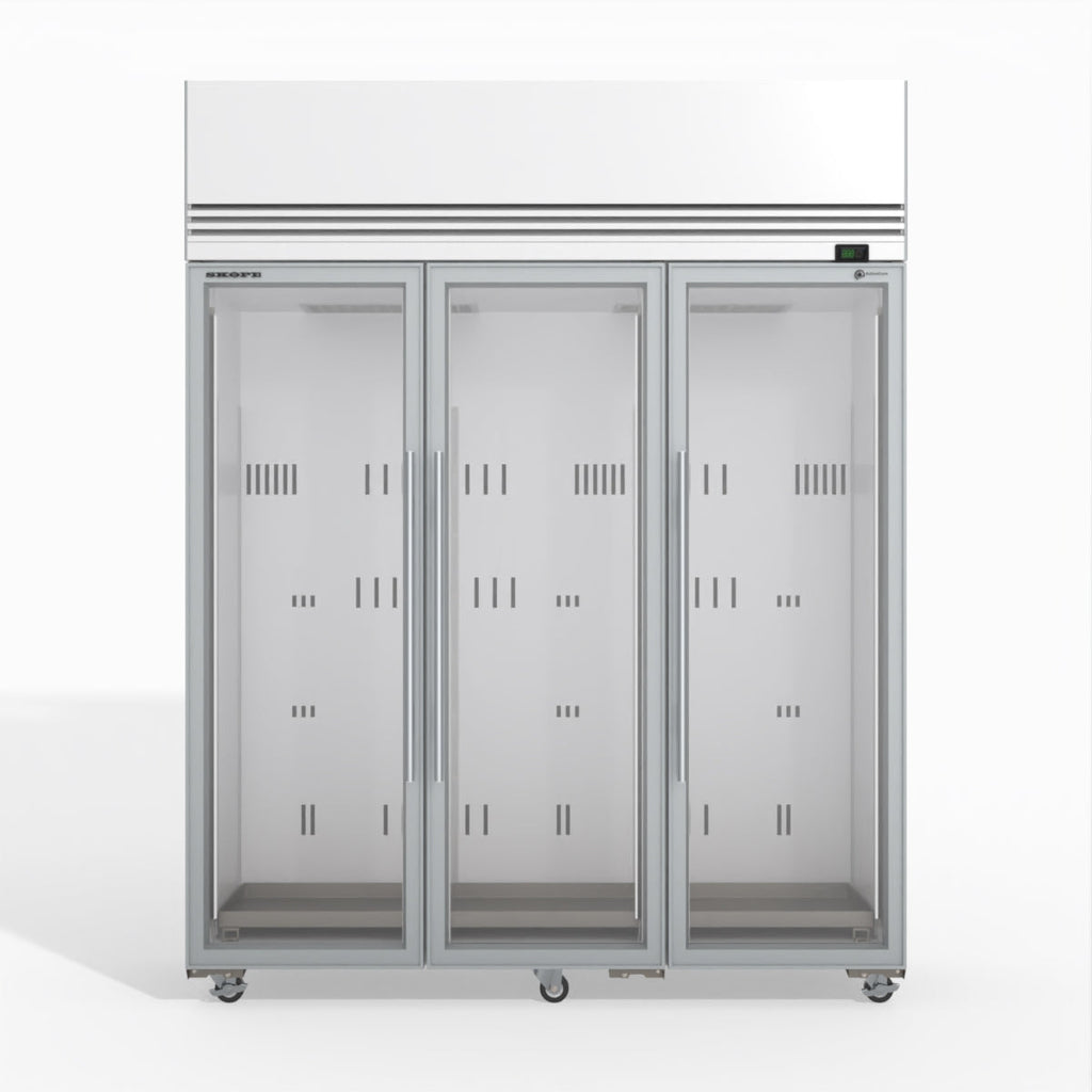 Skope TMF1500N-A Ice 3 Glass Door Upright Display or Storage Freezer 1396L - TMF1500N-Ice