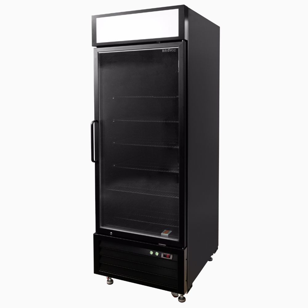 Bromic Upright Display Fridge 546L - 1 Door - Flat Glass - Lightbox UC0550GDL-NR
