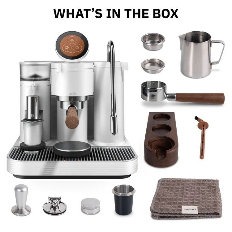 Meraki Gen 2 with Integrated Grinder - - 1 Group Commercial Espresso Machine - Commercial - White