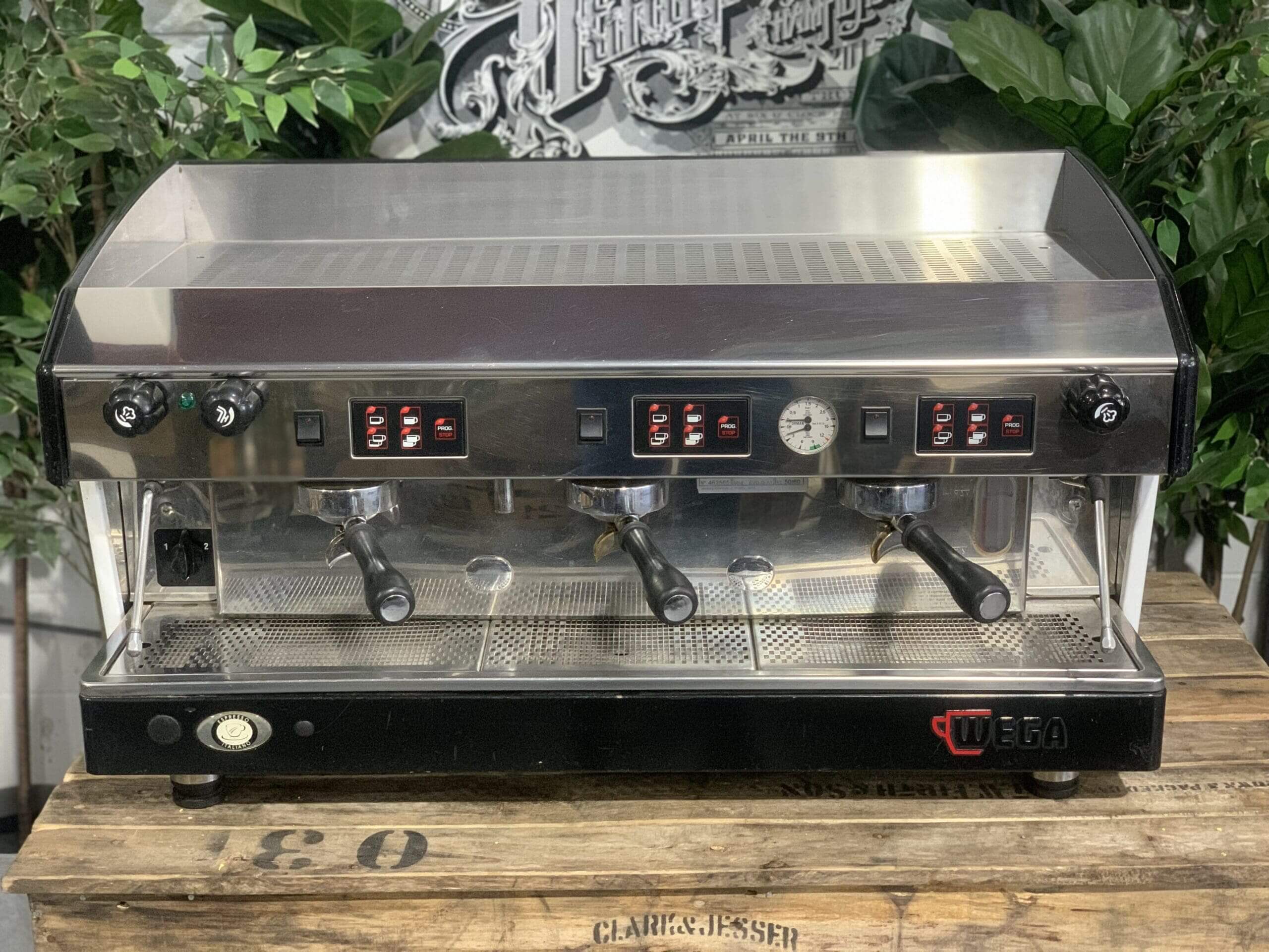 Wega Atlas Black - 3 Group Commercial Espresso Machine - White