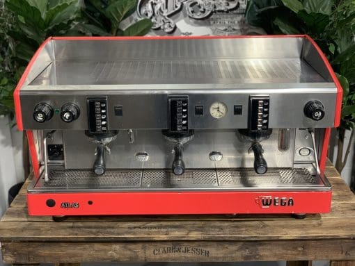 Wega Atlas EVD Bright - 3 Group Commercial Espresso Machine - Red