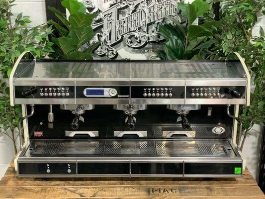 Wega Concept Black with Splash Back - 3 Group Commercial Espresso Machine - Black