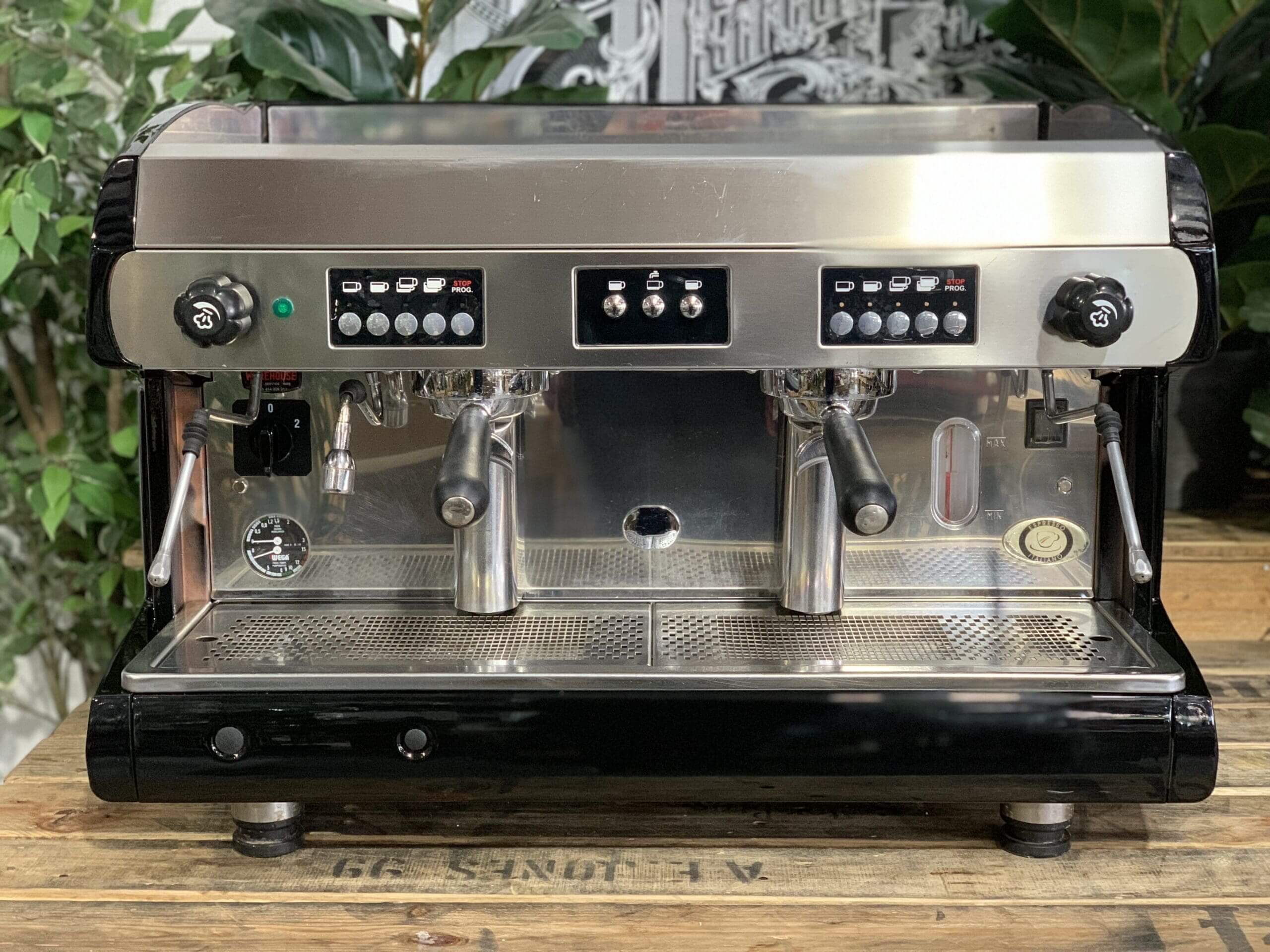 Wega Polaris High Cup Metallic - 2 Group Commercial Espresso Machine - Black