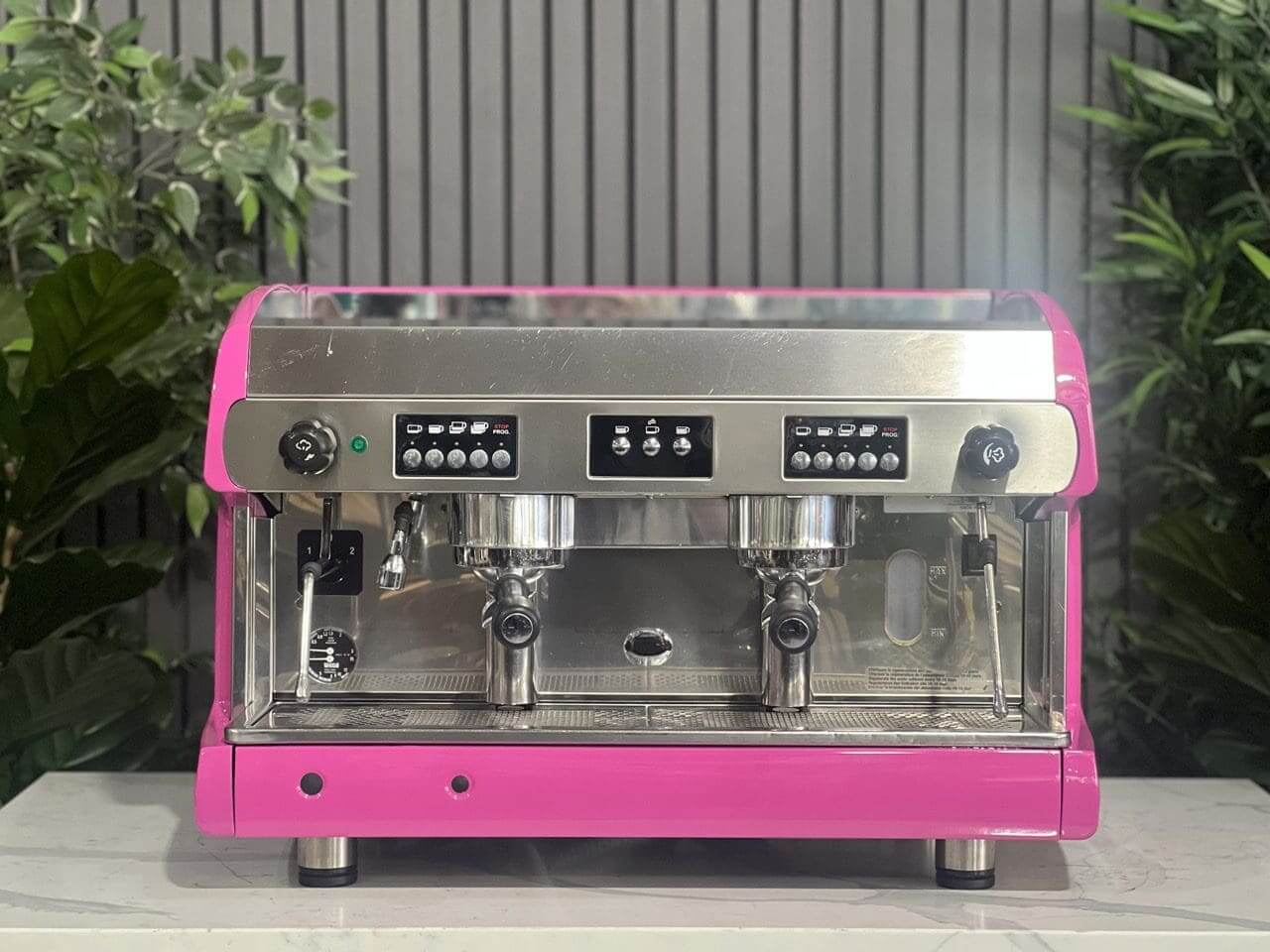 Wega Polaris Low Cup Hot - 2 Group Commercial Espresso Machine - Pink