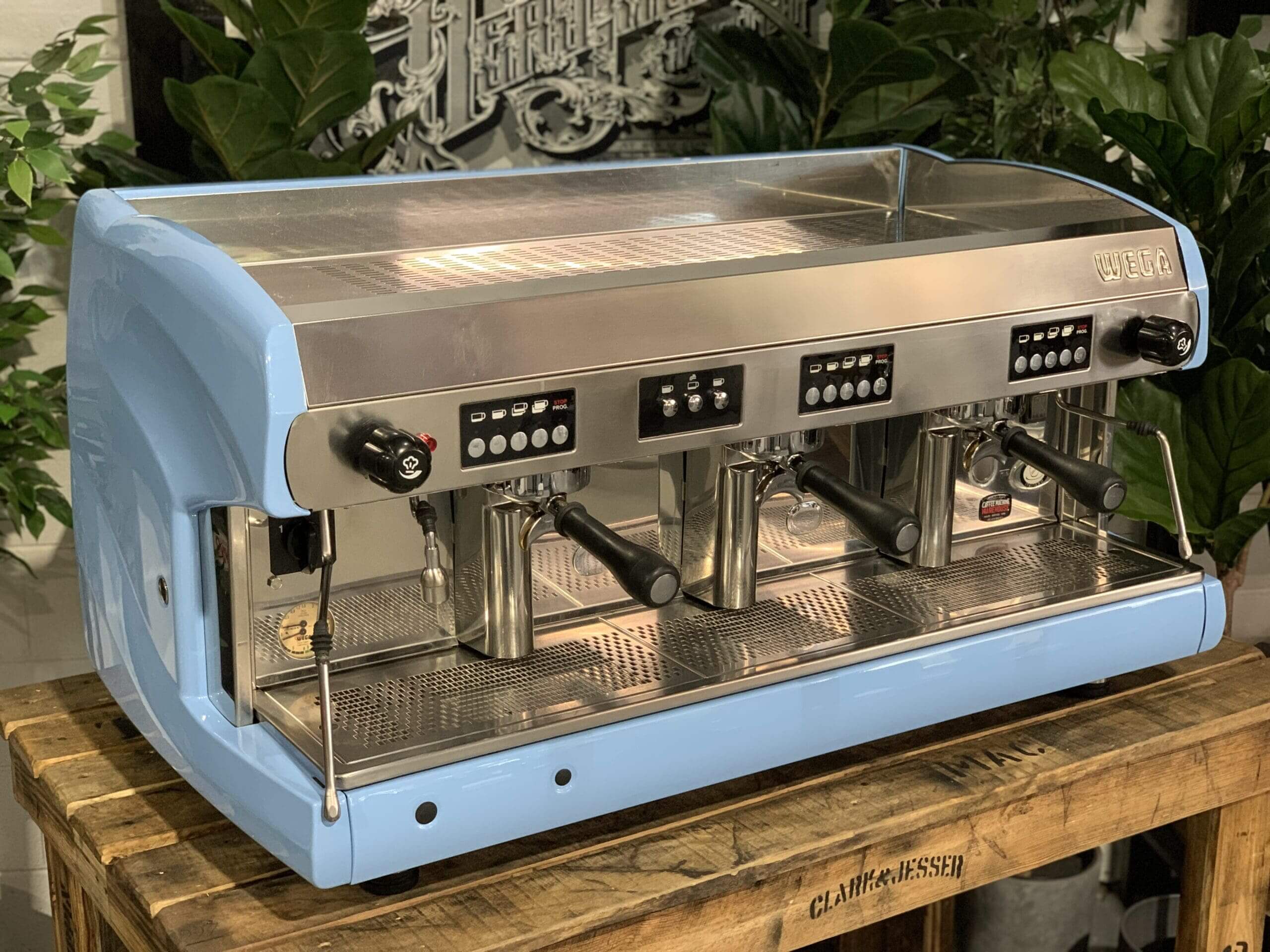 Wega Polaris High Cup Baby - 3 Group Commercial Espresso Machine - Blue