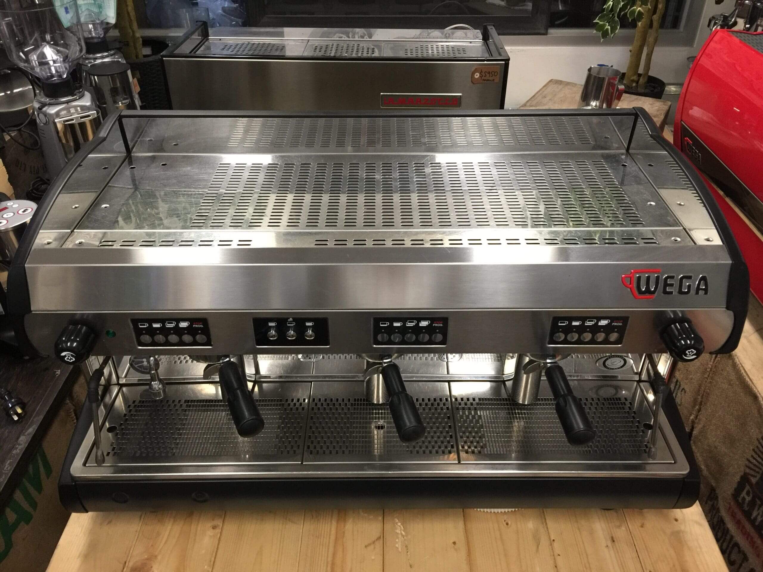Wega Polaris High Cup Matte - 3 Group Commercial Espresso Machine - Black