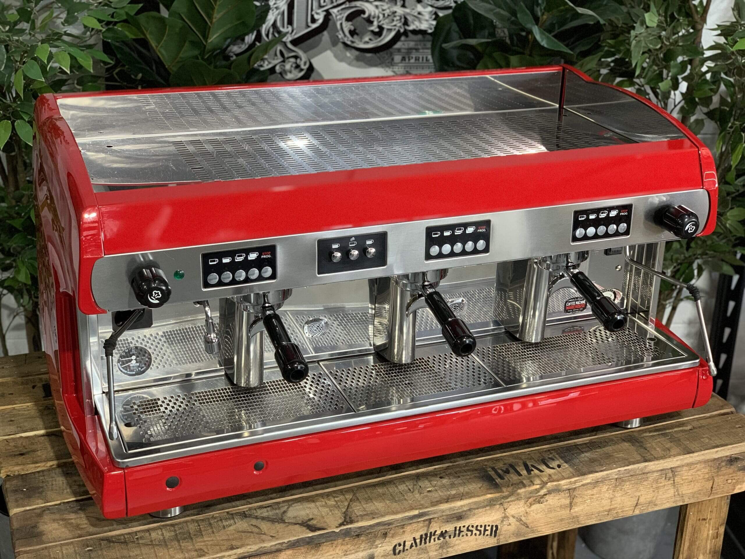 Wega Polaris High Cup - 3 Group Commercial Espresso Machine - Red