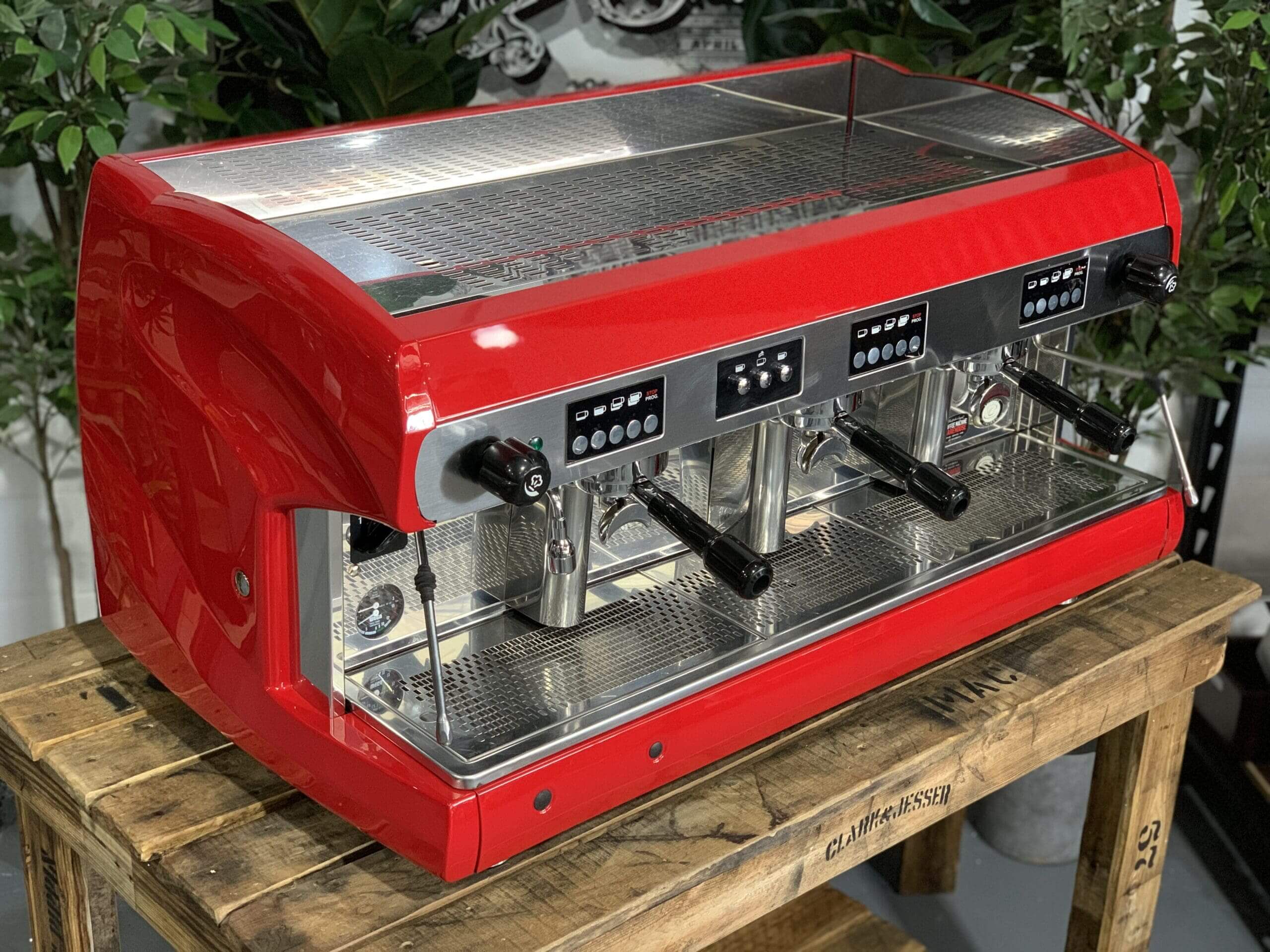 Wega Polaris High Cup - 3 Group Commercial Espresso Machine - Red
