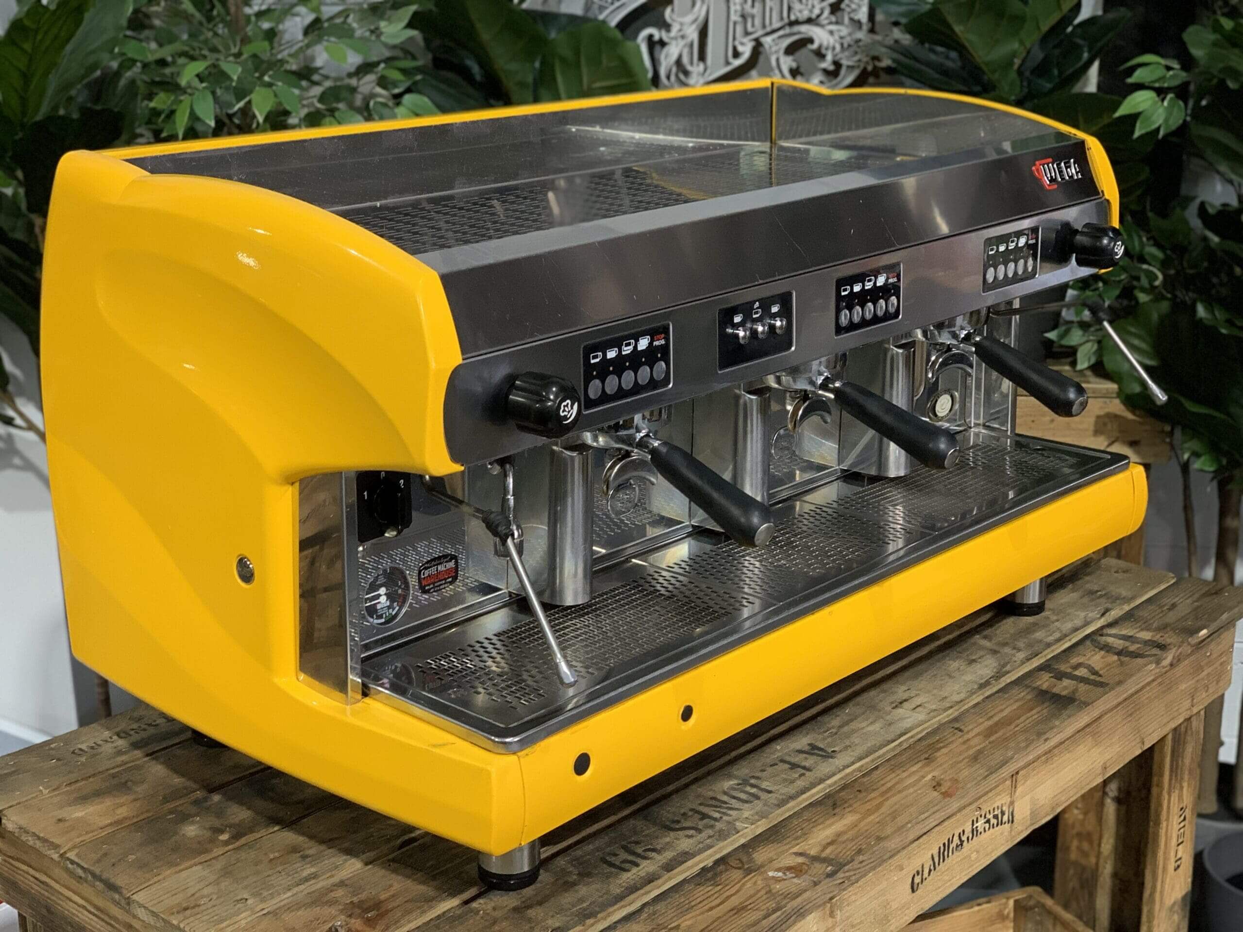 Wega Polaris High Cup - 3 Group Commercial Espresso Machine - Yellow