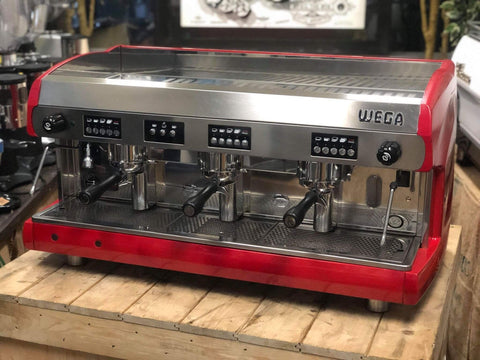 Wega Polaris Low Cup - 3 Group Commercial Espresso Machine - Red