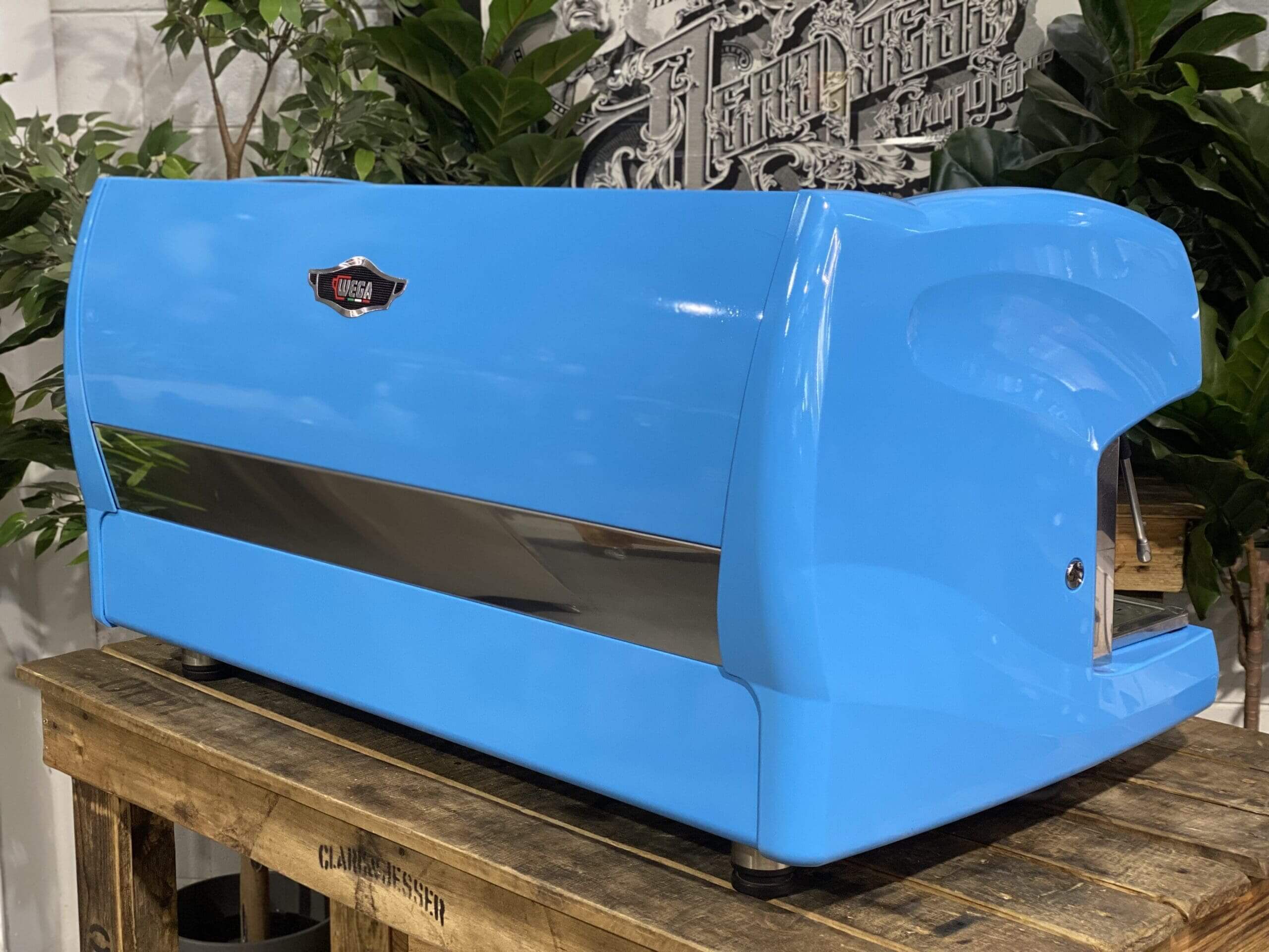 Wega Polaris High Cup Sky - 3 Group Commercial Espresso Machine - Blue