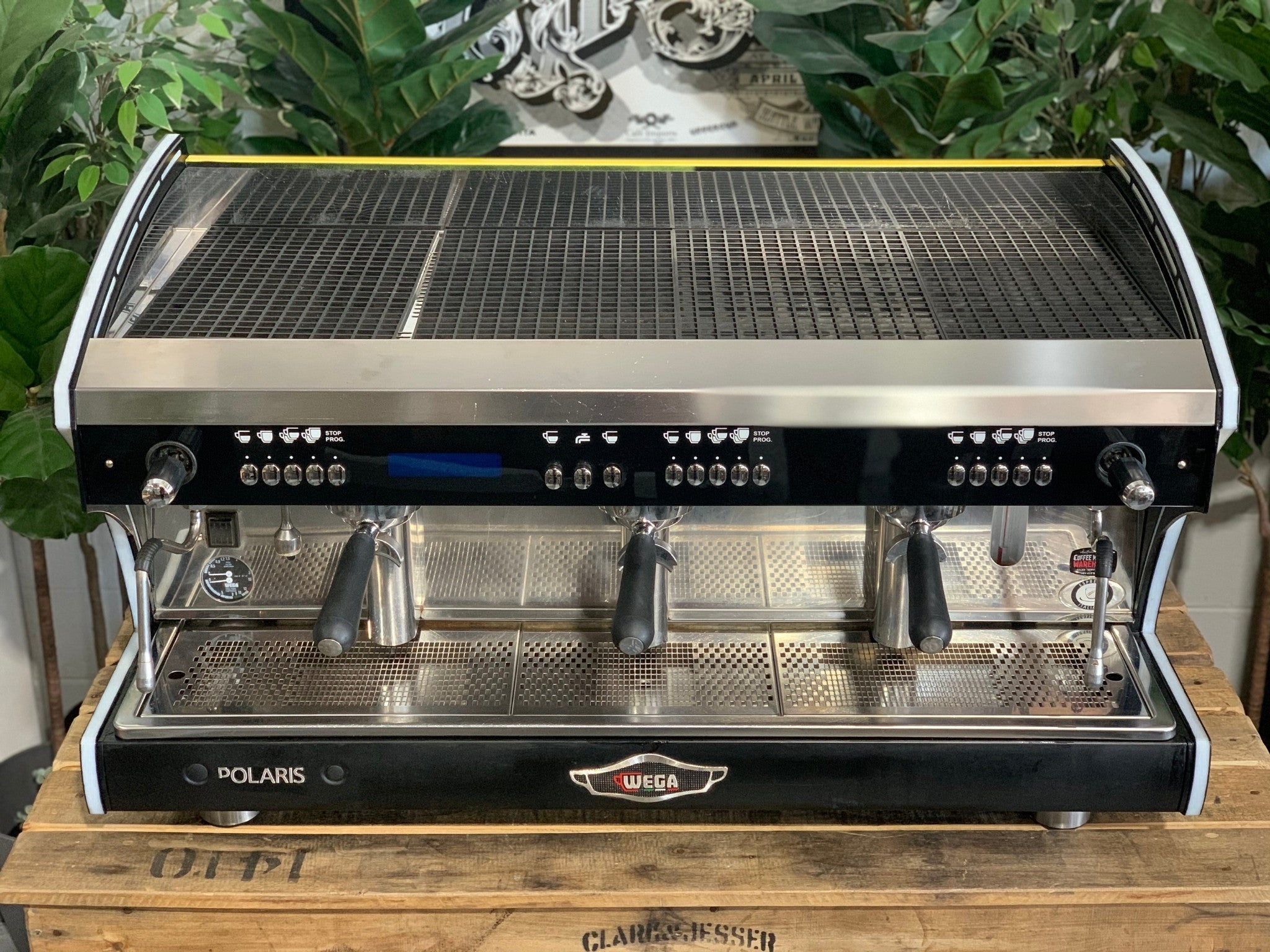 Wega Polaris Tron Yellow - 3 Group Commercial Espresso Machine - Black