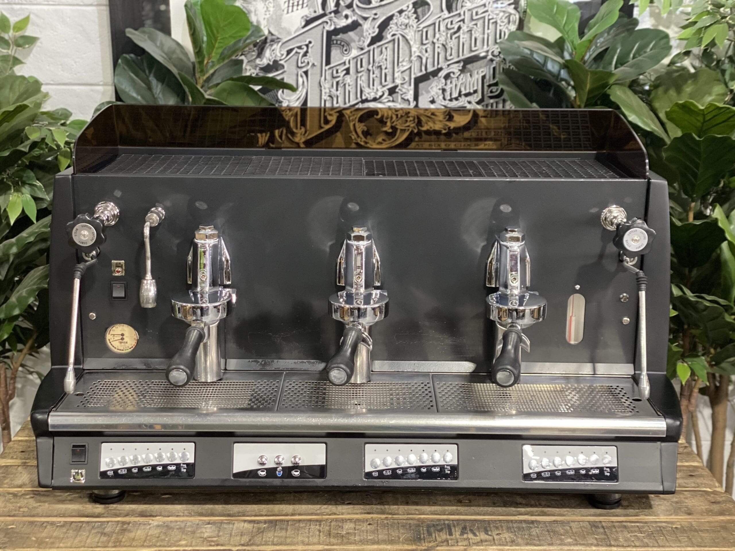 Wega Vela Vintage - 3 Group Commercial Espresso Machine - Black