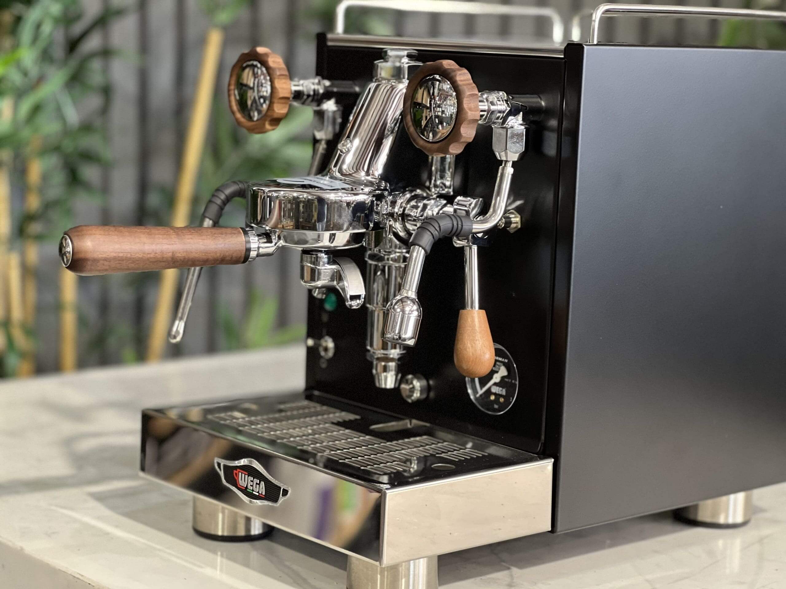 Wega W Mini Black - 1 Group Commercial Espresso Machine - Timber