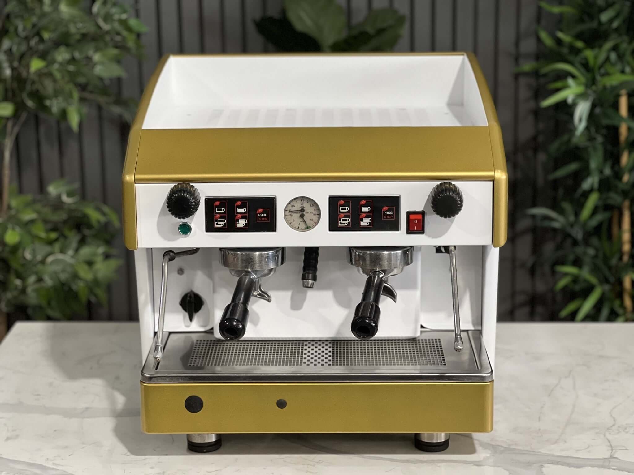 Wega Atlas Compact White - 2 Group Commercial Espresso Machine - Gold