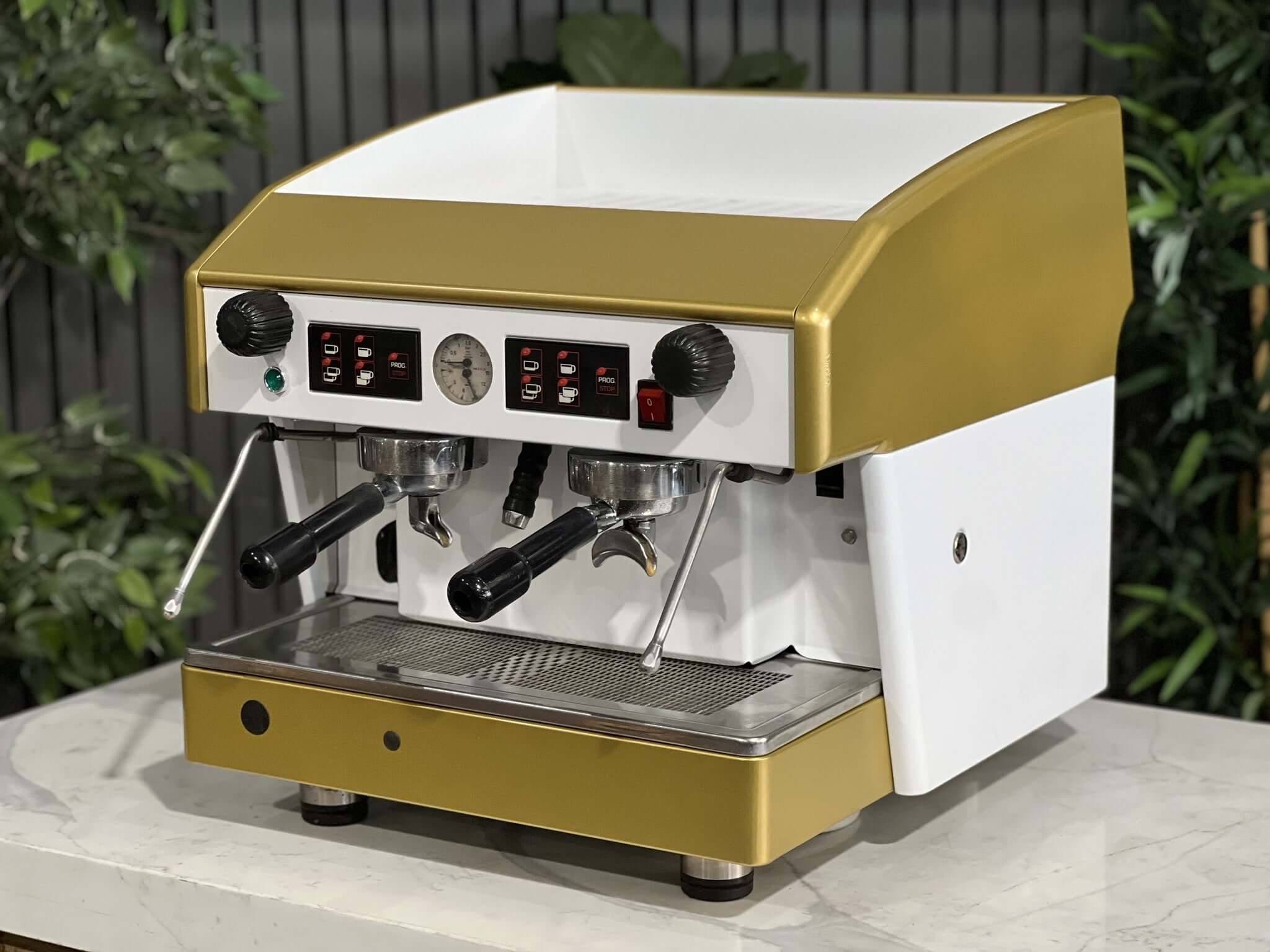 Wega Atlas Compact White - 2 Group Commercial Espresso Machine - Gold