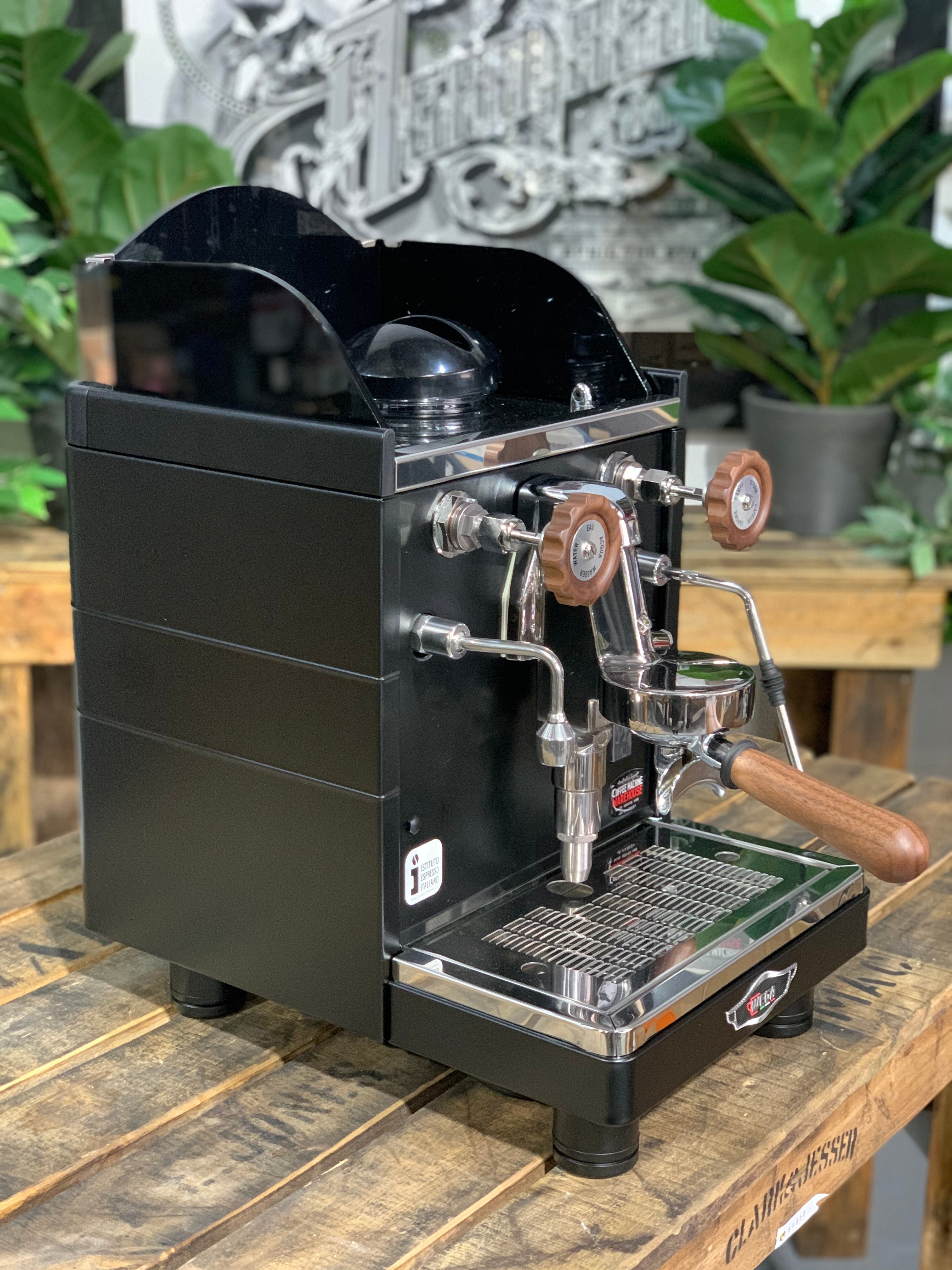 Wega Mininova Classic & Wooden Accents - 1 Group Commercial Espresso Machine - Black