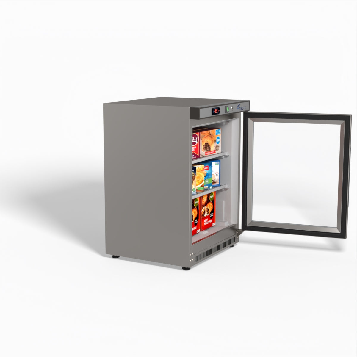 FED-X Thermaster Stainless Steel Upright Static Display Freezer XF200SG