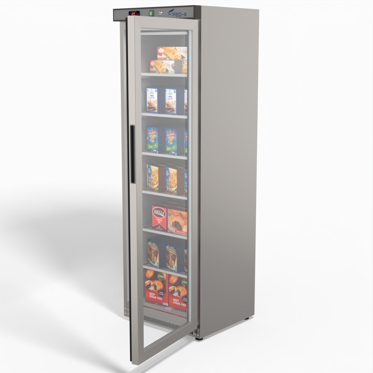 FED-X Thermaster Stainless Steel Upright Static Display Freezer XF400SG