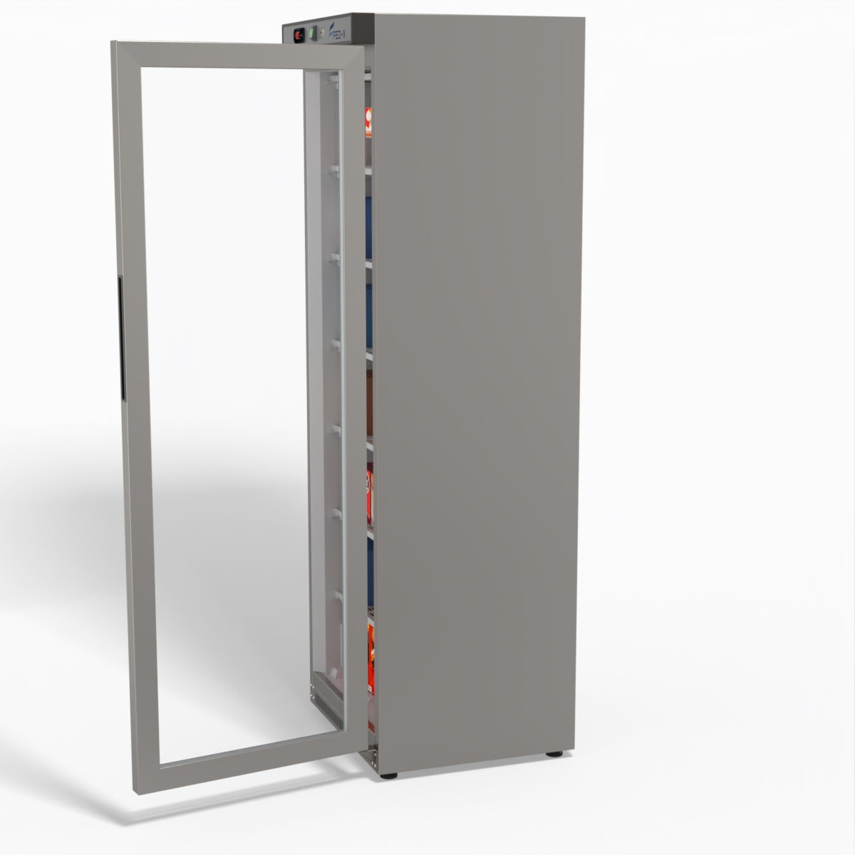 FED-X Thermaster Stainless Steel Upright Static Display Freezer XF400SG