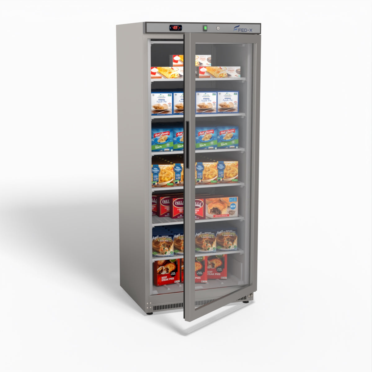 FED-X Thermaster Stainless Steel Upright Static Display Freezer XF600SG