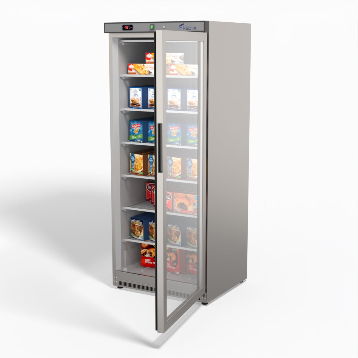 FED-X Thermaster Stainless Steel Upright Static Display Freezer XF600SG