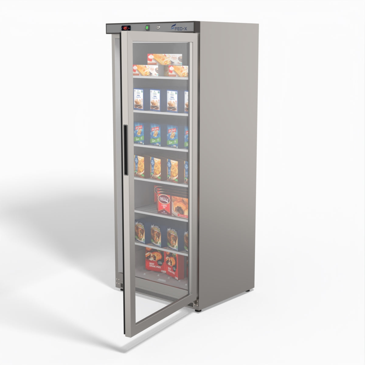 FED-X Thermaster Stainless Steel Upright Static Display Freezer XF600SG