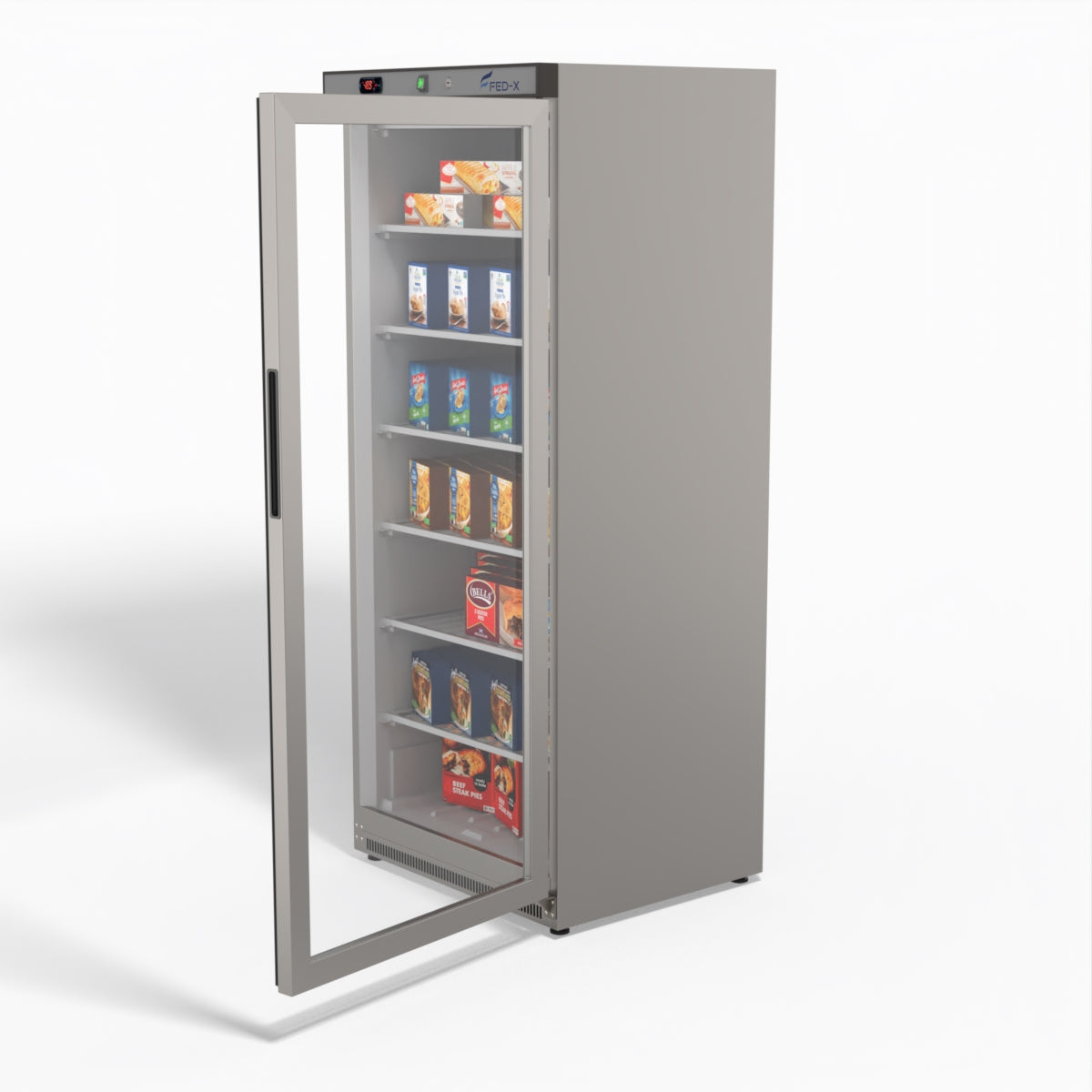 FED-X Thermaster Stainless Steel Upright Static Display Freezer XF600SG
