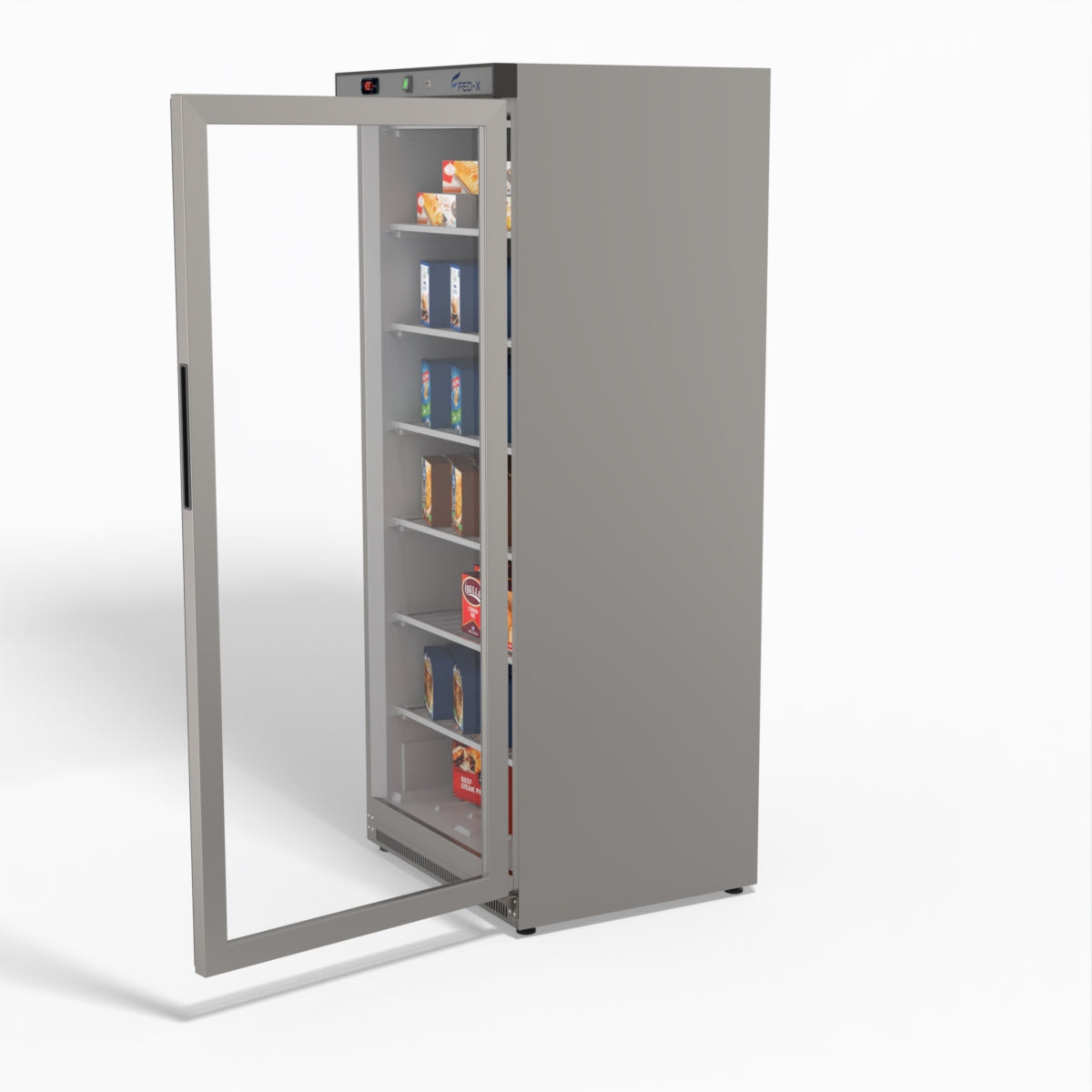 FED-X Thermaster Stainless Steel Upright Static Display Freezer XF600SG