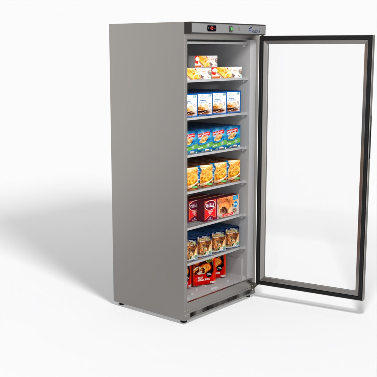FED-X Thermaster Stainless Steel Upright Static Display Freezer XF600SG