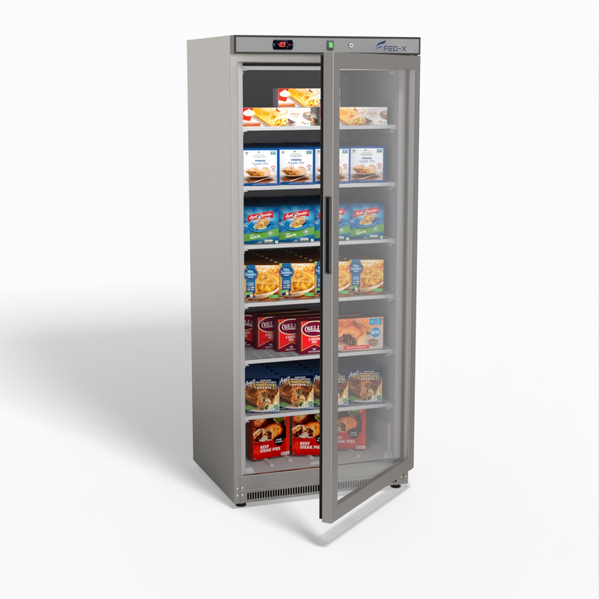 FED-X Thermaster Stainless Steel Upright Static Display Freezer XF600SG