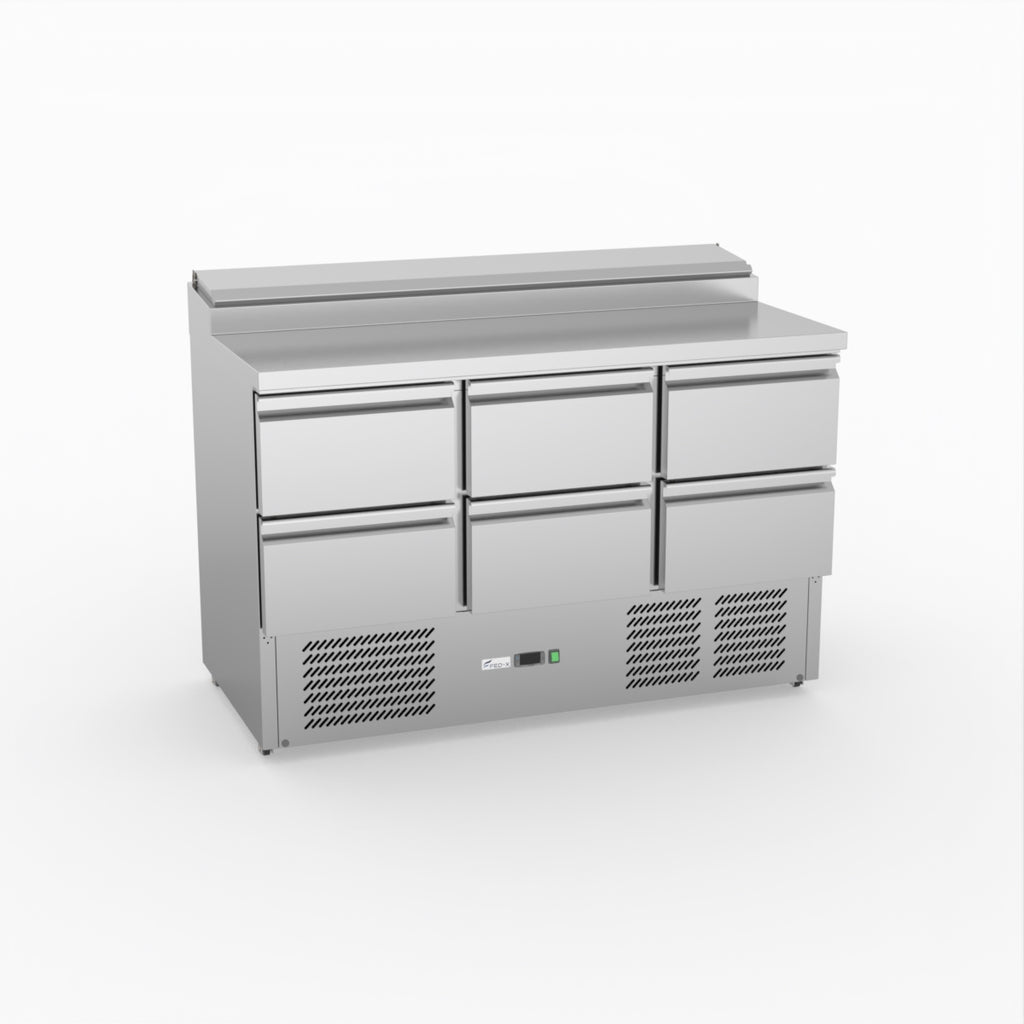 FED-X Six Drawer Salad Prep Fridge XGNS1300D-6D