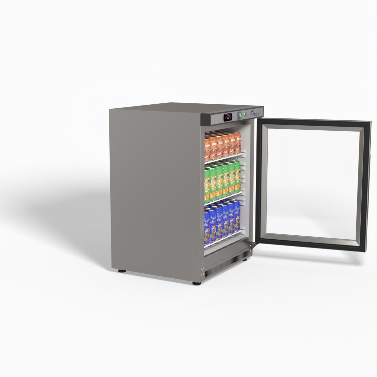 FED-X Thermaster Stainless Steel Upright Static Display Fridge XR200SG