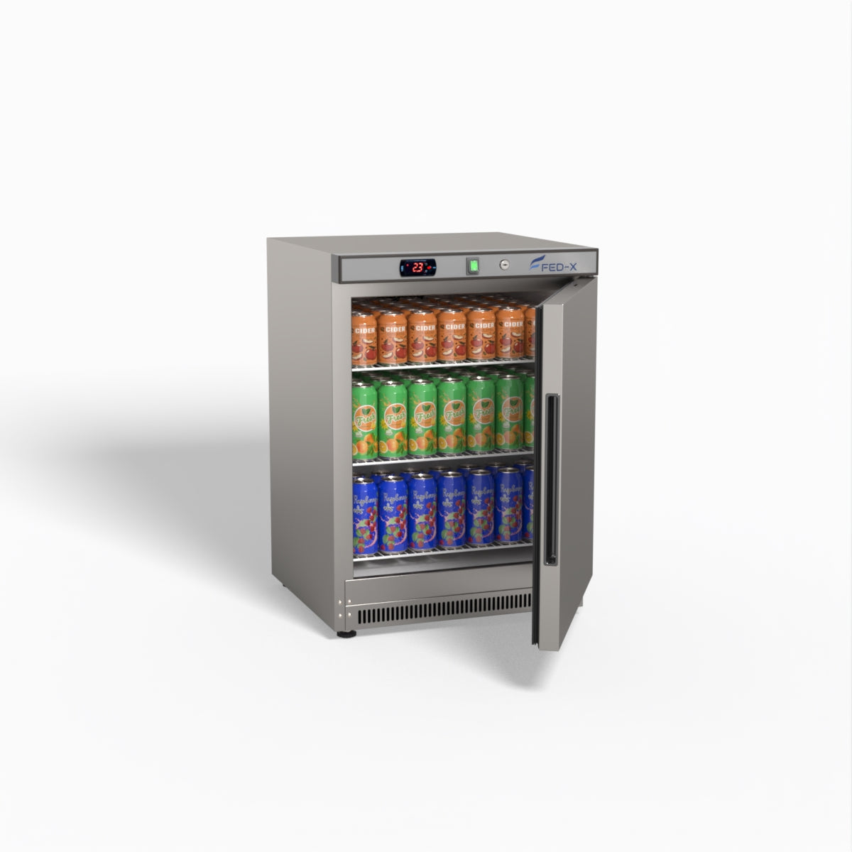 FED-X Thermaster Stainless Steel Upright Static Fridge XR200SS