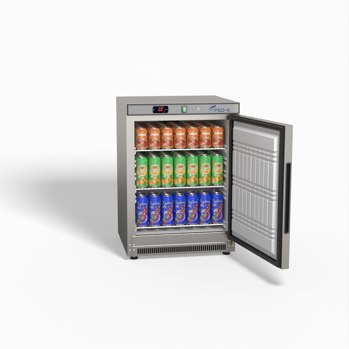 FED-X Thermaster Stainless Steel Upright Static Fridge XR200SS
