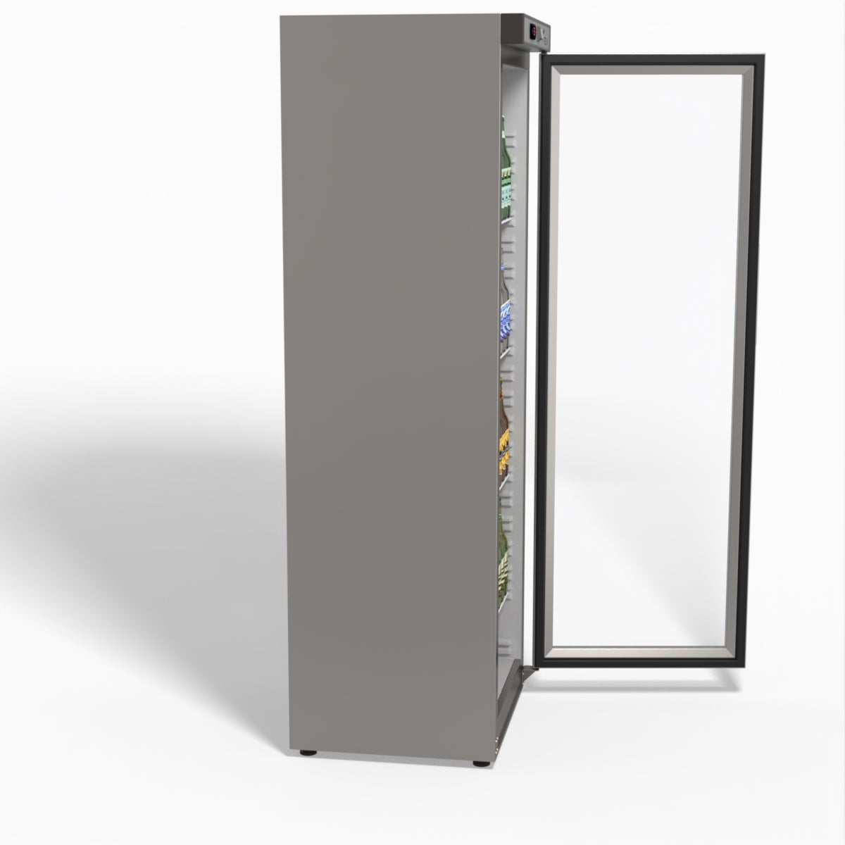 FED-X Thermaster Stainless Steel Upright Static Display Fridge XR400SG