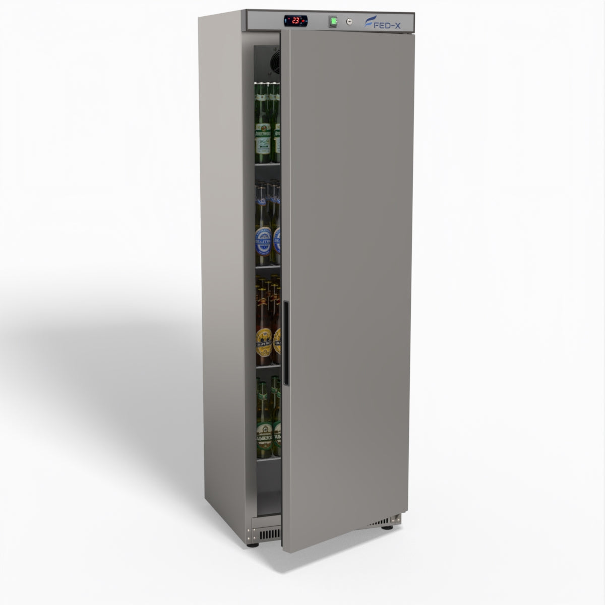 FED-X Stainless Steel Upright Static Fridge XR400SS