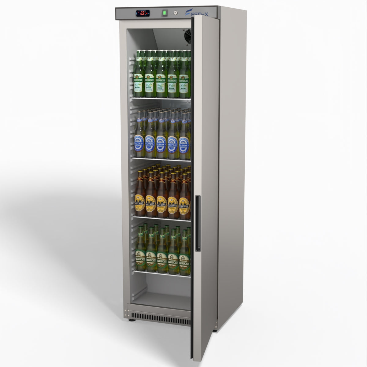 FED-X Stainless Steel Upright Static Fridge XR400SS