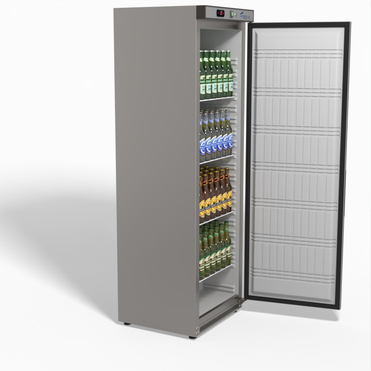 FED-X Stainless Steel Upright Static Fridge XR400SS