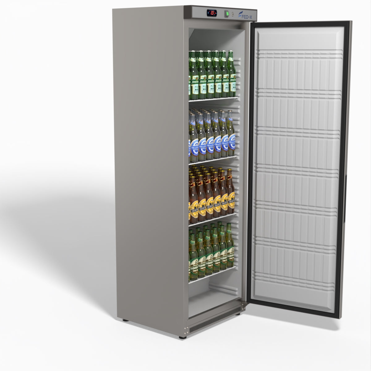 FED-X Stainless Steel Upright Static Fridge XR400SS