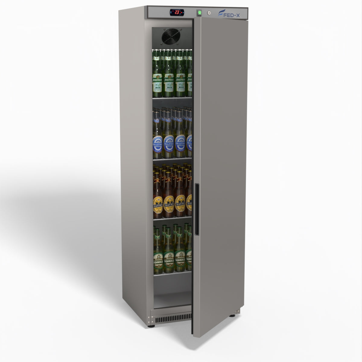 FED-X Stainless Steel Upright Static Fridge XR400SS