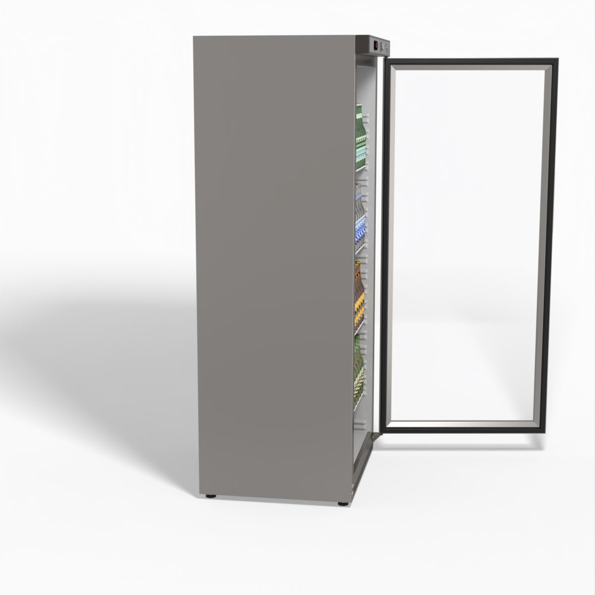 FED-X Thermaster Stainless Steel Upright Static Display Fridge XR600SG