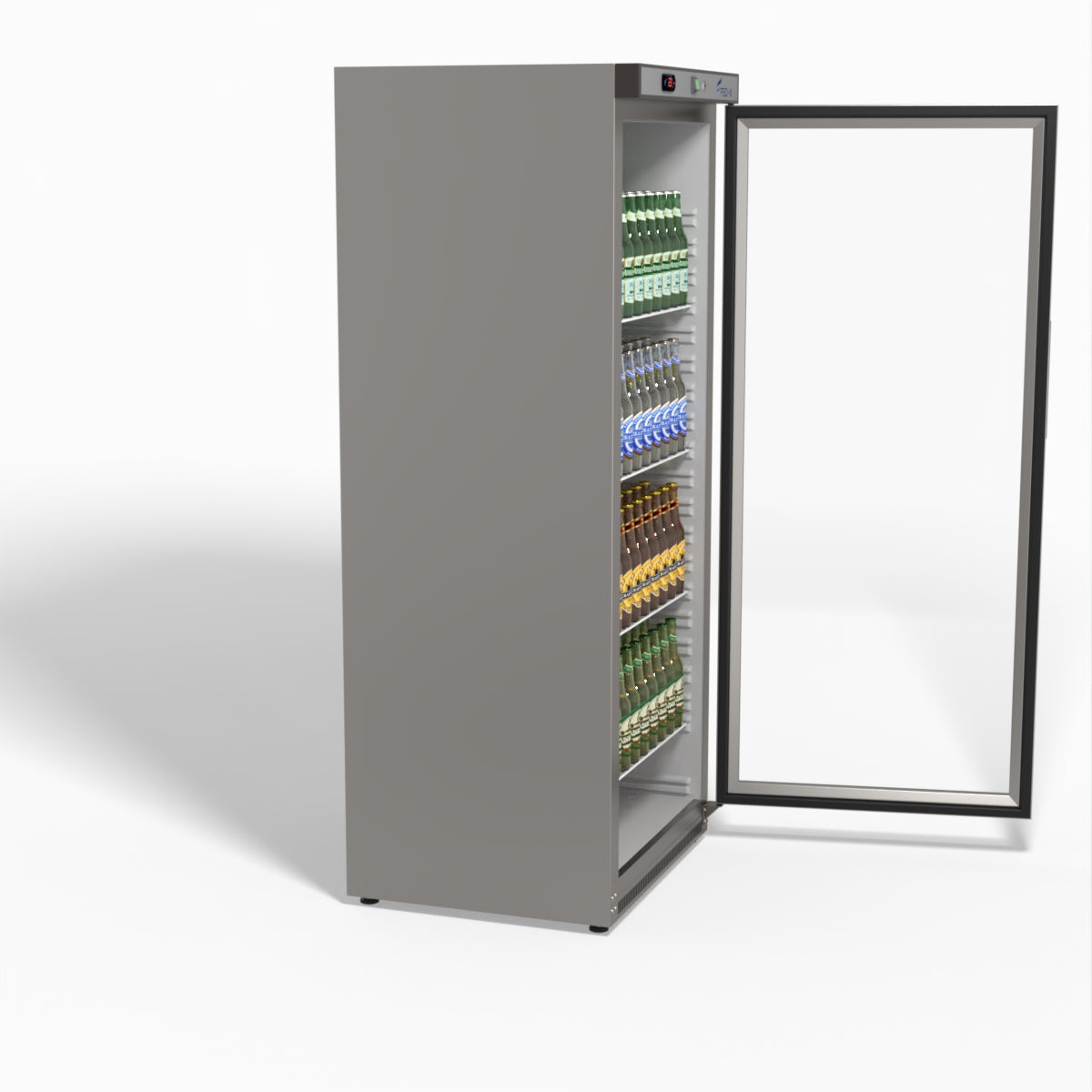 FED-X Thermaster Stainless Steel Upright Static Display Fridge XR600SG