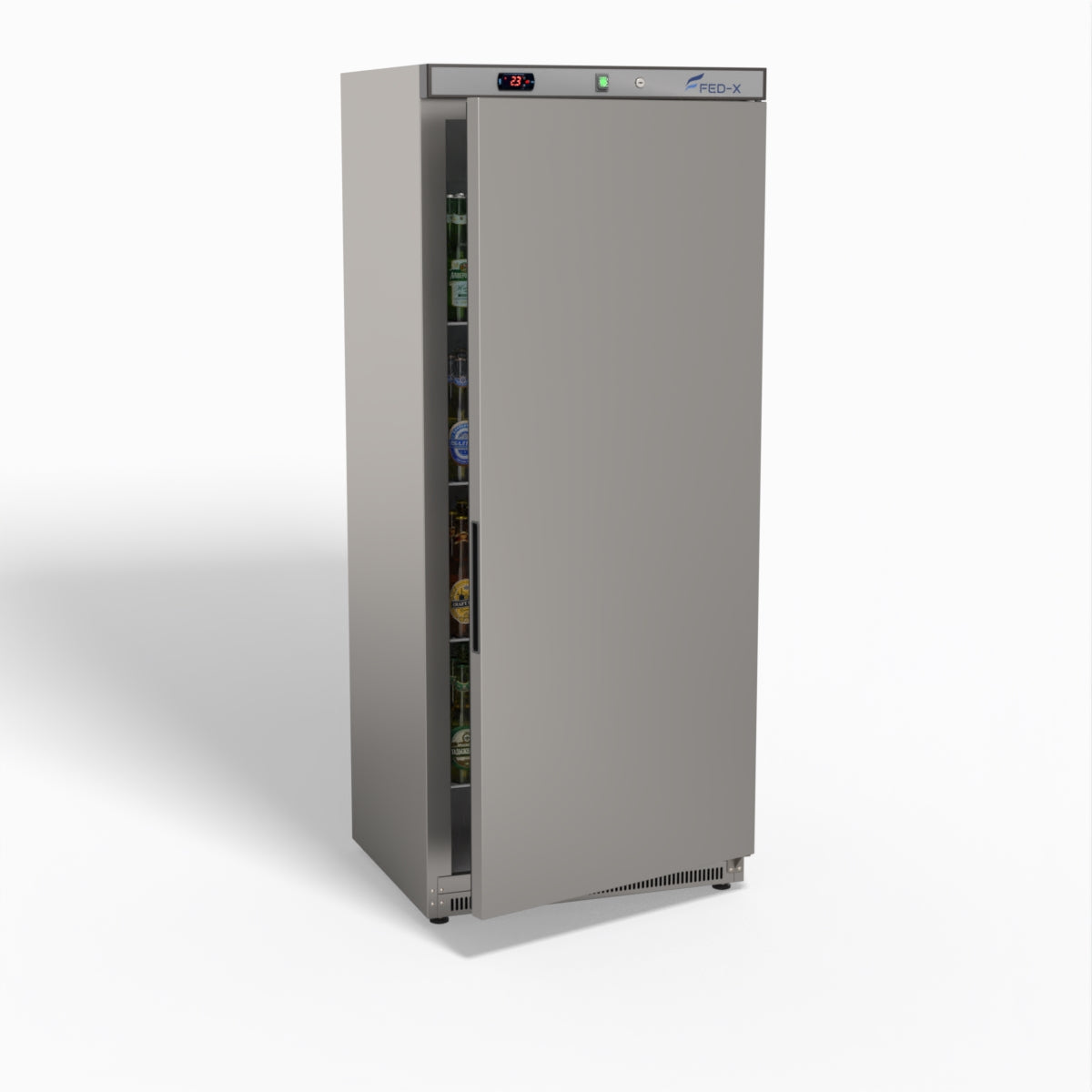 FED-X Stainless Steel Upright Static Fridge XR600SS