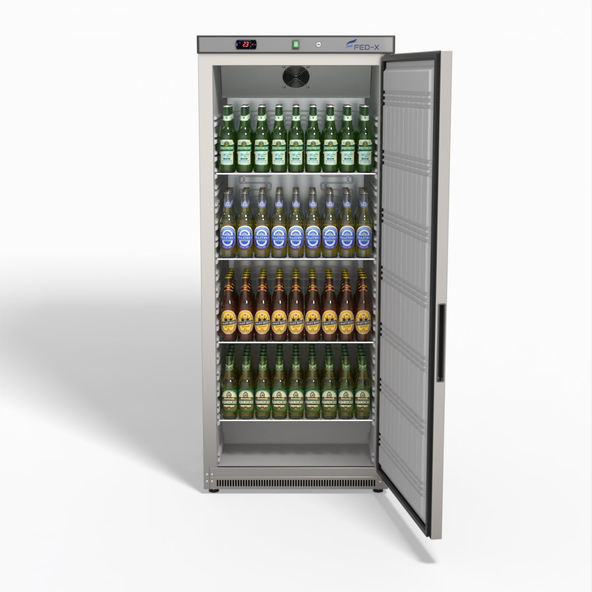 FED-X Stainless Steel Upright Static Fridge XR600SS