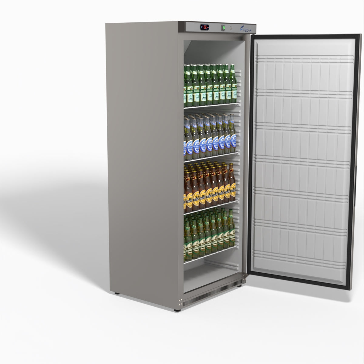 FED-X Stainless Steel Upright Static Fridge XR600SS