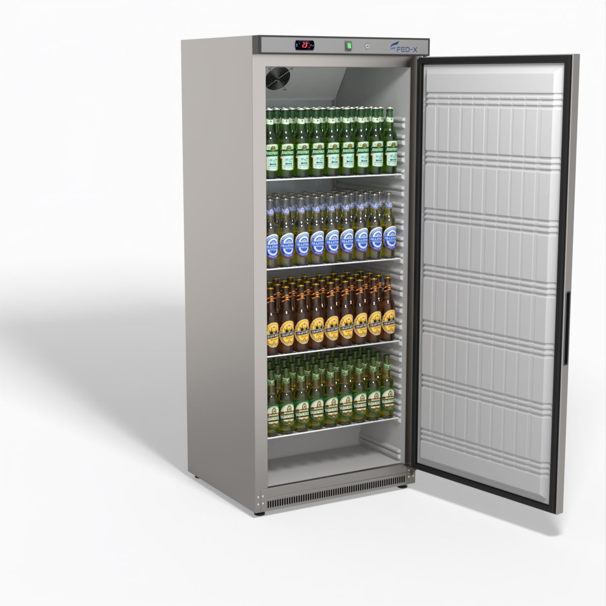 FED-X Stainless Steel Upright Static Fridge XR600SS