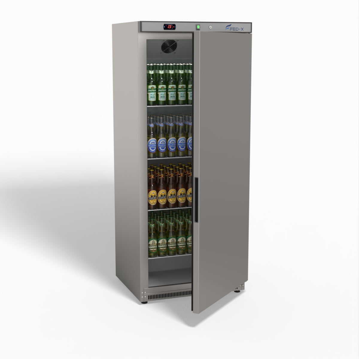 FED-X Stainless Steel Upright Static Fridge XR600SS